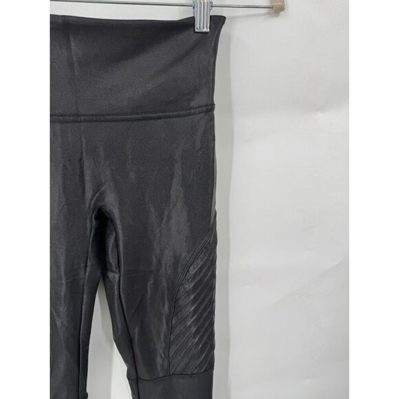 SPANX Faux Leather Moto Skinny Legging Women Small Black Grunge Skater Preppy - Picture 8 of 9